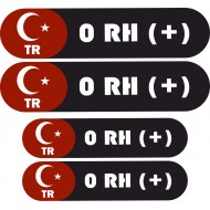KAN GRUBU KASK ETİKETİ 4 PARÇA 0 RH(+)