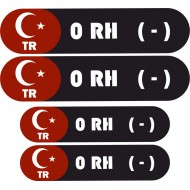 KAN GRUBU KASK ETİKETİ 4 PARÇA 0 RH(-) KAN GRUBU KASK ETİKETİ 4 PARÇA 0 RH(-)