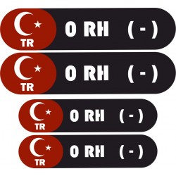 KAN GRUBU KASK ETİKETİ 4 PARÇA 0 RH(-) KAN GRUBU KASK ETİKETİ 4 PARÇA 0 RH(-)