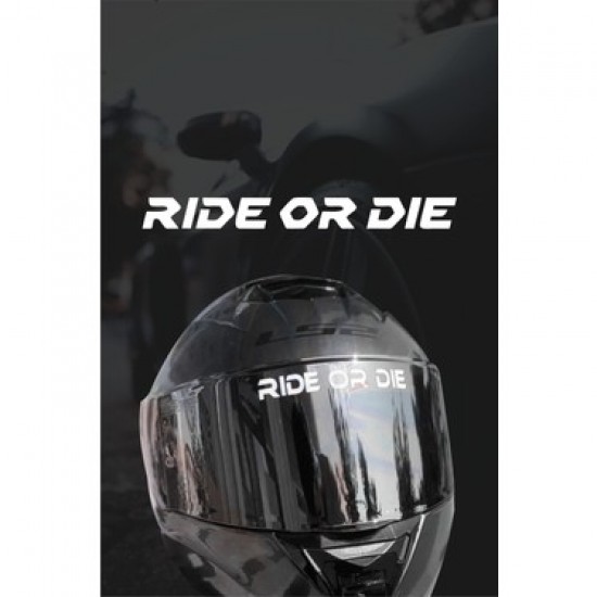 Ride Or Die Sticker Kask-Vizör İçin Etiket Beyaz 2x13cm