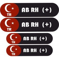 KAN GRUBU KASK ETİKETİ 4 PARÇA AB RH(+) KAN GRUBU KASK ETİKETİ 4 PARÇA AB RH(+)