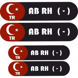 KAN GRUBU KASK ETİKETİ 4 PARÇA AB RH(-) KAN GRUBU KASK ETİKETİ 4 PARÇA AB RH(-)