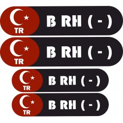 KAN GRUBU KASK ETİKETİ 4 PARÇA B RH(-) KAN GRUBU KASK ETİKETİ 4 PARÇA B RH(-)