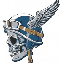 KASKLI KURUKAFA STİCKER M-2 8x9cm KASKLI KURUKAFA STİCKER M-2 8x9cm