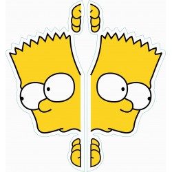 Simpson Bart Sticker Çift Taraflı 13x6cm