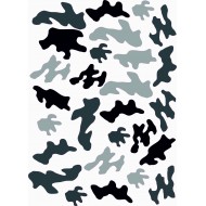 KAMUFLAJ A4 SÖKÜLEN DESEN GRİ SİYAH