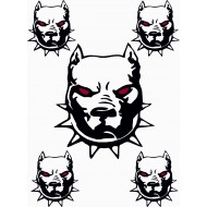 PİTBUL KAFA A4 STİCKER SİYAH