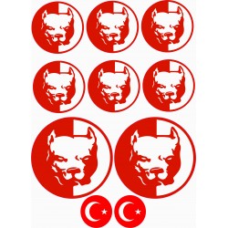 PİTBUL KAFA YUVARLAK MODEL A4 STİCKER KIRMIZI PİTBUL KAFA YUVARLAK MODEL A4 STİCKER KIRMIZI