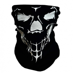 BUFF (BANDANA) YÜZ MASKESİ KURU KAFA BASKILI SİYAH