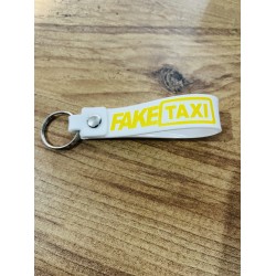 FAKE TAXİ BASKILI SİLİKON ANAHTARLIK BEYAZ
