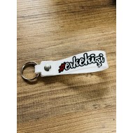 ERKEKİŞİ BASKILI SİLİKON ANAHTARLIK BEYAZ