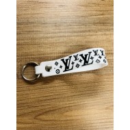 LV BASKILI SİLİKON ANAHTARLIK BEYAZ