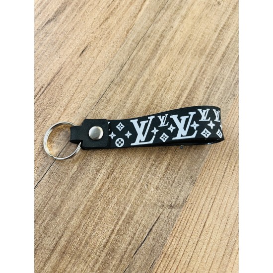 LV BASKILI SİLİKON ANAHTARLIK SİYAH