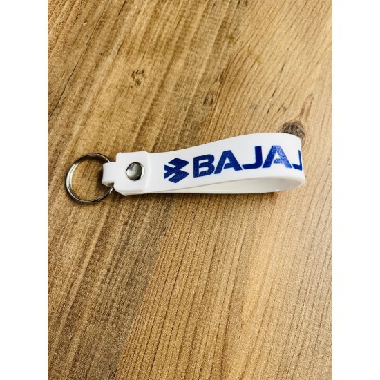 BAJAJ BASKILI SİLİKON ANAHTARLIK BEYAZ