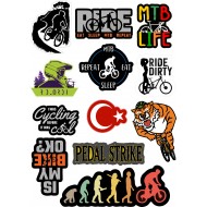 BİSİKLET KARIŞIK MODEL A4 STİCKER M-2