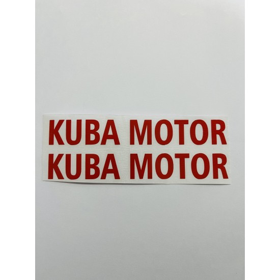 KUBA MOTOR ÖN MAŞA STİCKER TAKIMI 15cm KIRMIZI
