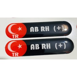 AB RH (+) Kan Grubu Damla Etiket 8x2cm 2'Li AB RH (+) Kan Grubu Damla Etiket 8x2cm 2'Li