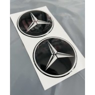 Mercedes Logo Damla Etiket 5x5cm 2'Li