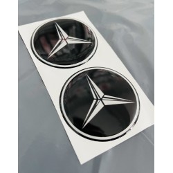 Mercedes Logo Damla Etiket 5x5cm 2'Li
