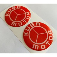 Kuba Logo Damla Etiket 5x5cm 2'Li KIRMIZI