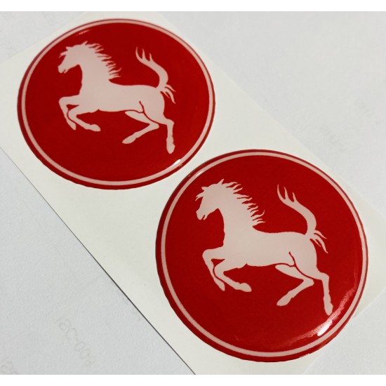 Ferrari Logo Damla Etiket Sticker Kırmızı 5x5cm 2'Li