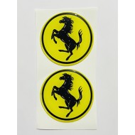 Ferrari Logo Damla Etiket Sticker Sarı 5x5cm 2'Li