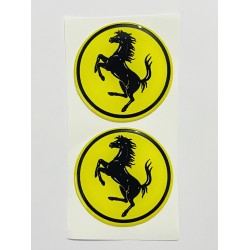 Ferrari Logo Damla Etiket Sticker Sarı 5x5cm 2'Li