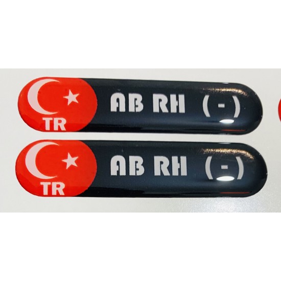 AB RH (-) Kan Grubu Damla Etiket 8x2cm 2'Li