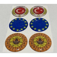 Plaka Pulu Damla Etiket Sticker 3x3cm 6 Adet Plaka Pulu Damla Etiket Sticker 3x3cm 6 Adet
