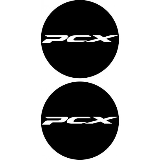 PCX Logo Damla Etiket Sticker Siyah 5x5cm 2'Li