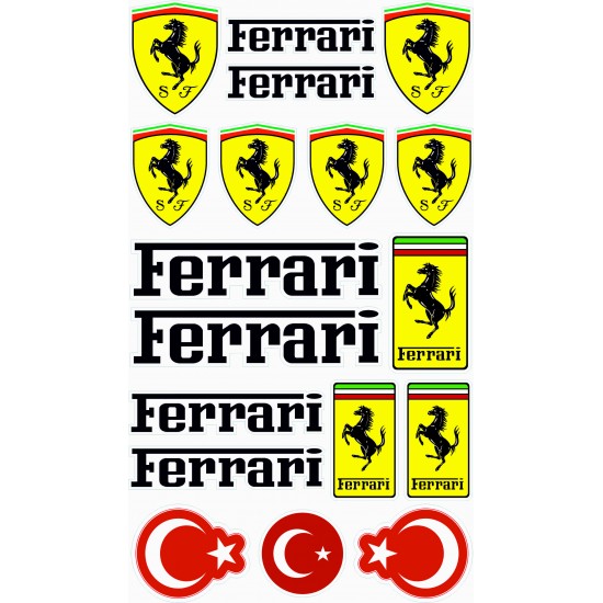 FERRARİ HOLOGRAM STİCKER SET 13x24cm