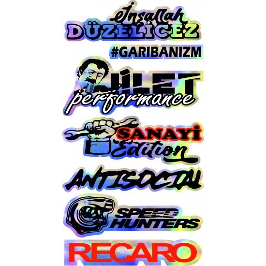 HOLOGRAM STİCKER KARIŞIK M-10 14x25cm