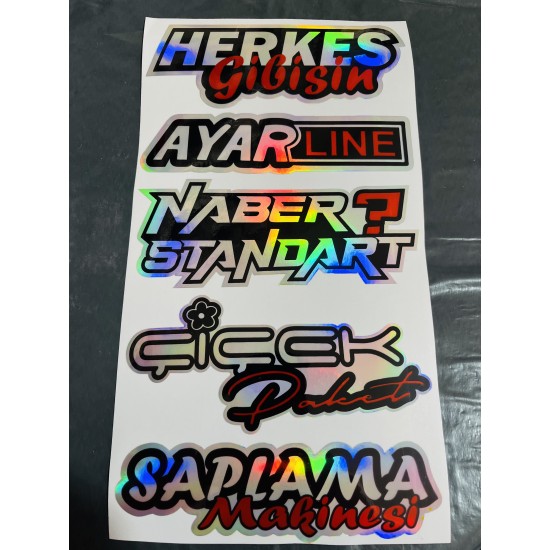 HOLOGRAM STİCKER KARIŞIK M-2 14x25cm