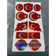 AYYILDIZ BAYRAK HOLOGRAM STİCKER 14x25cm