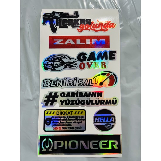 HOLOGRAM STİCKER KARIŞIK M-8 14x25cm