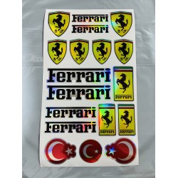 FERRARİ HOLOGRAM STİCKER SET 13x24cm