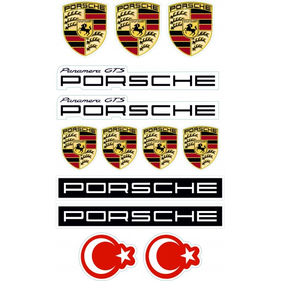 PORSCHE HOLOGRAM STİCKER SET 13x22cm