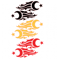 KUYRUKLU YILDIZ STİCKER 13x5cm 2 ADET TAKIM