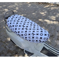 LV Desenli Penye Sele Kılıfı CG DRİFT CUB Uyumlu Beyaz-Siyah