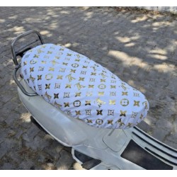 LV Desenli Penye Sele Kılıfı CG DRİFT CUB Uyumlu Beyaz-Gold