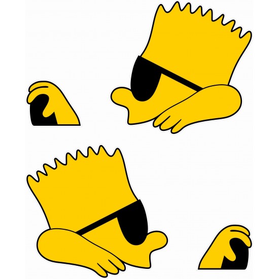 Simpson Şöför Bart Sticker Çift Taraflı 20x12cm